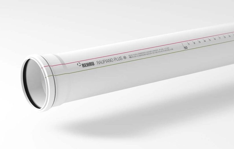 RAUPIANO PLUS Çift Muflu Atık Su Borusu DN 200, 1000 mm