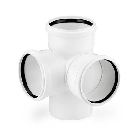 RAUPIANO PLUS Köşeli Çift Çatal DN 110/110/110, 87 Derece