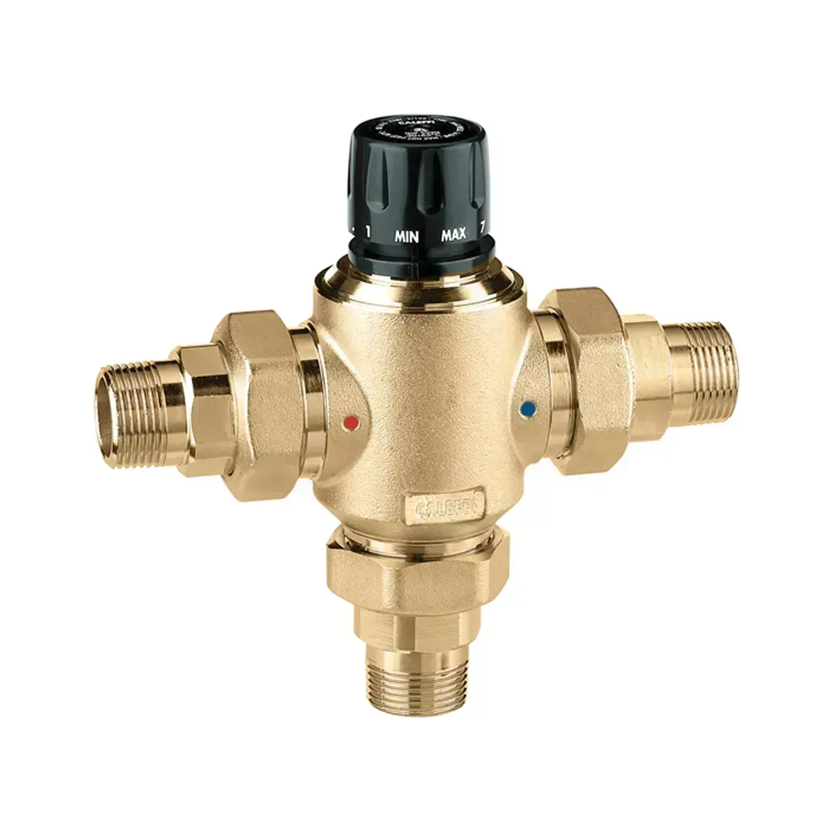 Caleffi 523063 Merkezi Sistemler için Ayarlanabilir Girişlerde Çek-Valfli Termostatik Karışım Vanası 1''