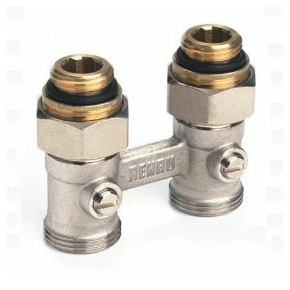 Bağlantı nipelli küresel vana bloğu, H ventil G 1/2 x G 3/4, geçiş formu
