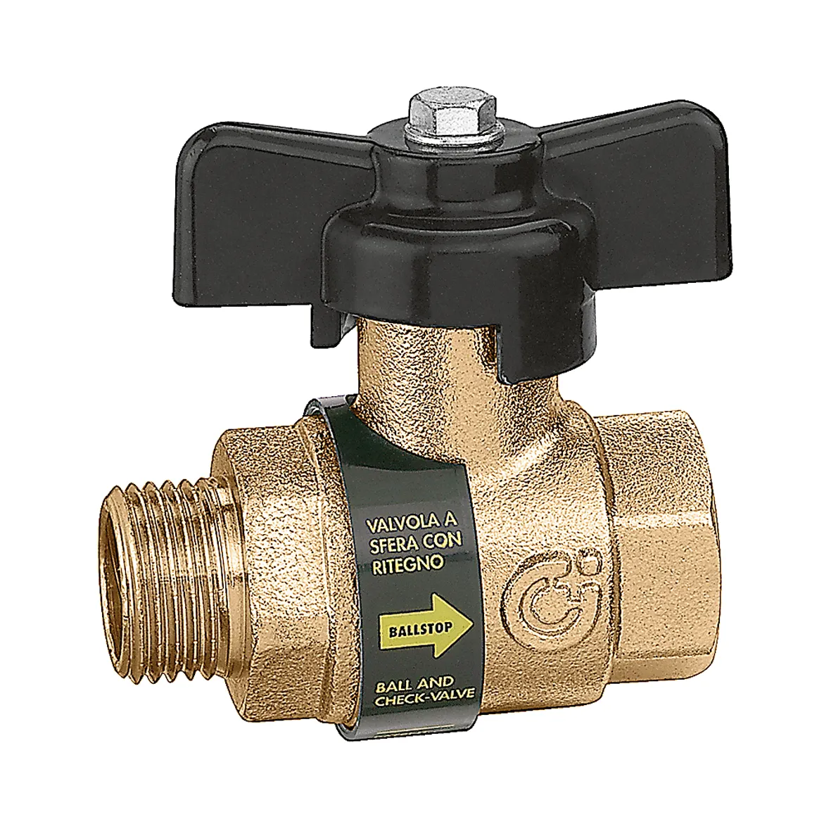 Caleffi 332400 Ballstop Dahili Çekvalfli Küresel Vana 1/2