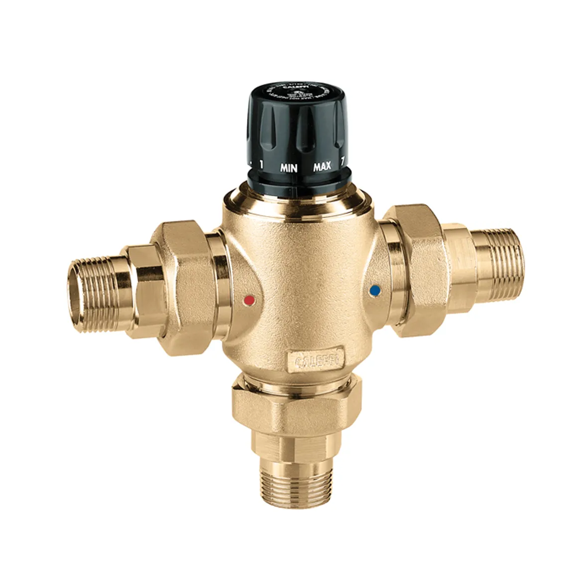 Caleffi 523073 Merkezi Sistemler için Ayarlanabilir Girişlerde Çek-Valfli Termostatik Karışım Vanası 1 1/4