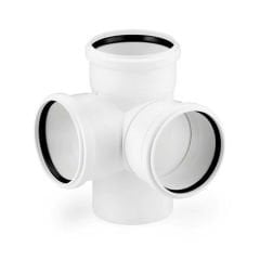 RAUPIANO PLUS Köşeli Çift Çatal DN 110/110/110, 87 Derece