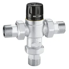 Caleffi 521815 Ayarlanabilir Başlıklı Termostatik Karışım Vanası 3/4''