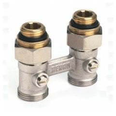 Bağlantı nipelli küresel vana bloğu, H ventil G 1/2 x G 3/4, geçiş formu